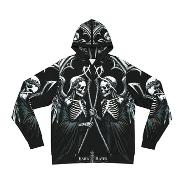 Gothic Hoodie with Twin Reapers Design - All Over Prints - RVM Customs LLC