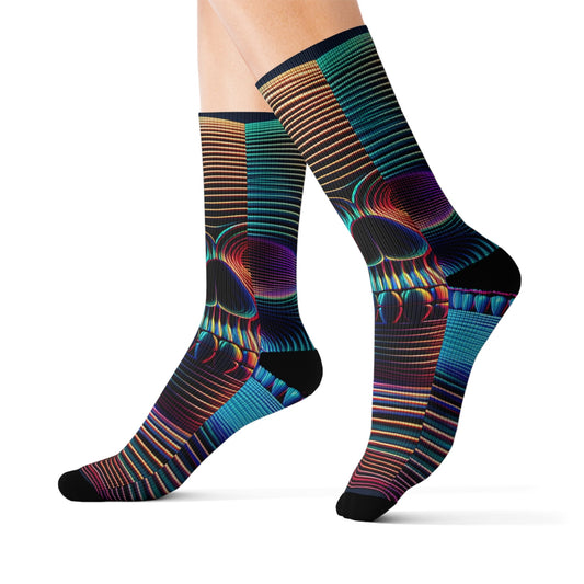 "Contemporary Cryptic Chic: A Sophisticated Surrender to Timeless Enigma" - Socks - All Over Prints - RVM Customs LLC