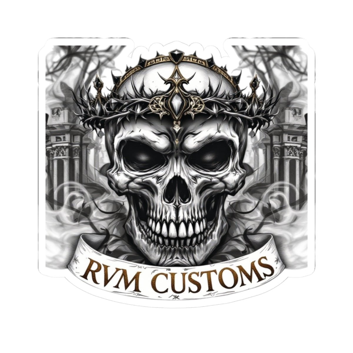 Edgy Skull Kiss - Cut Stickers | Dark Art Decal for Laptops, Water Bottles, Gifts for Goth Enthusiasts, Customizable Stickers - Paper products - RVM Customs LLC