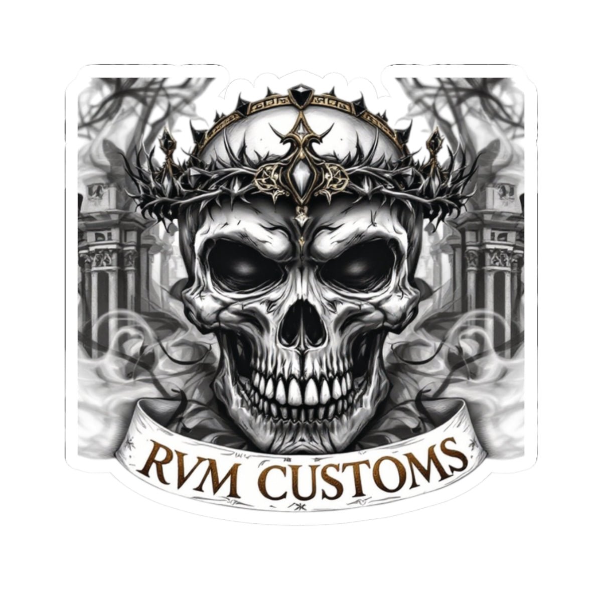 Edgy Skull Kiss - Cut Stickers | Dark Art Decal for Laptops, Water Bottles, Gifts for Goth Enthusiasts, Customizable Stickers - Paper products - RVM Customs LLC