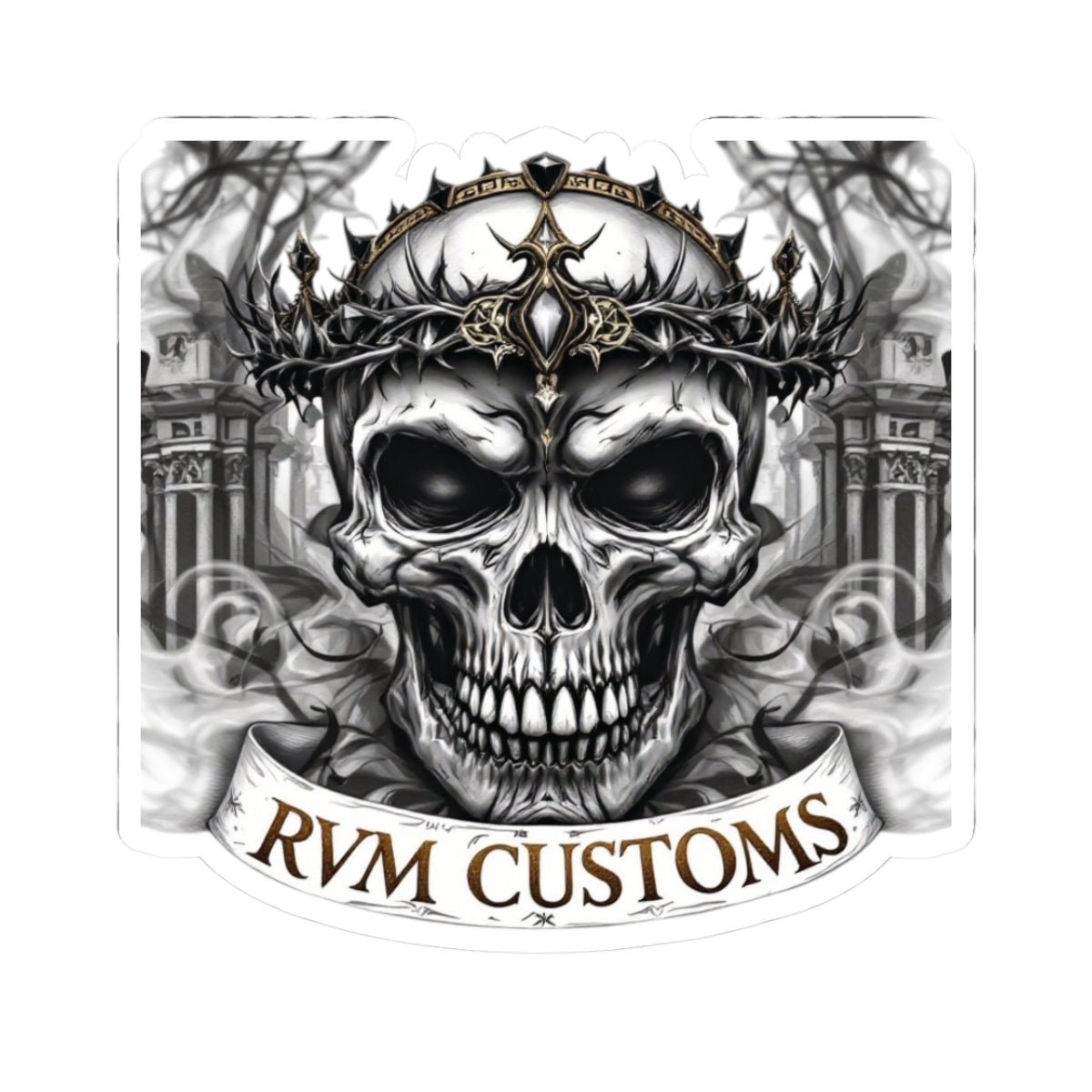 Edgy Skull Kiss - Cut Stickers | Dark Art Decal for Laptops, Water Bottles, Gifts for Goth Enthusiasts, Customizable Stickers - Paper products - RVM Customs LLC
