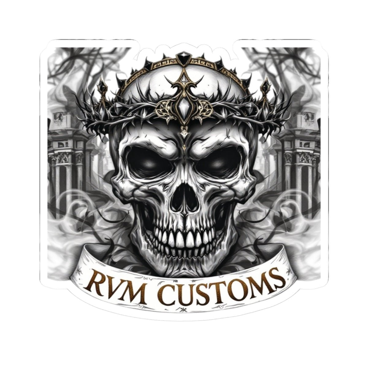 Edgy Skull Kiss - Cut Stickers | Dark Art Decal for Laptops, Water Bottles, Gifts for Goth Enthusiasts, Customizable Stickers - Paper products - RVM Customs LLC