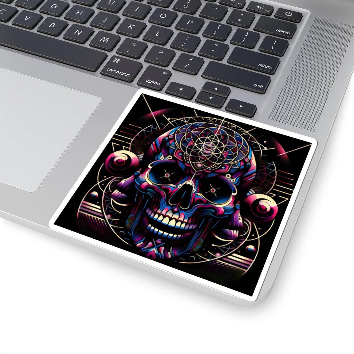 Psychedelic Skull Kiss - Cut Stickers | Vibrant Decor for Laptop, Journals, Water Bottles, Gifts, and Festival Accessories - Paper products - RVM Customs LLC