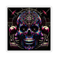 Psychedelic Skull Kiss - Cut Stickers | Vibrant Decor for Laptop, Journals, Water Bottles, Gifts, and Festival Accessories - Paper products - RVM Customs LLC
