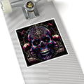 Psychedelic Skull Kiss - Cut Stickers | Vibrant Decor for Laptop, Journals, Water Bottles, Gifts, and Festival Accessories - Paper products - RVM Customs LLC