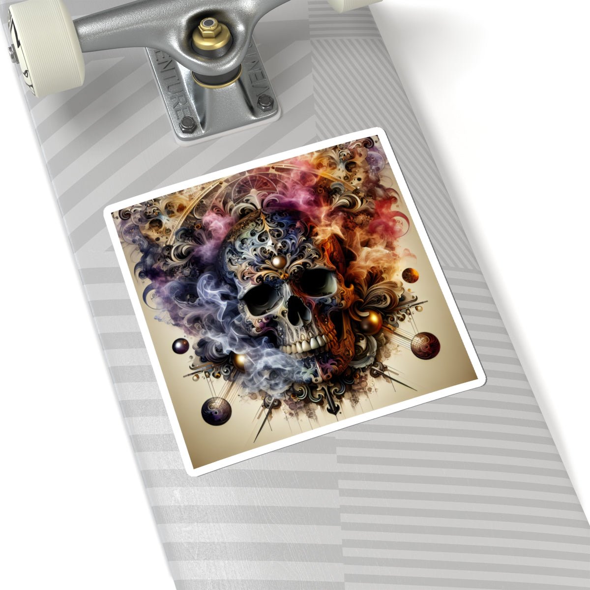 Vibrant Skull Kiss - Cut Stickers | Edgy Art, Laptop Decals, Festival Gear, Unique Gifts, Dark Aesthetic - Paper products - RVM Customs LLC