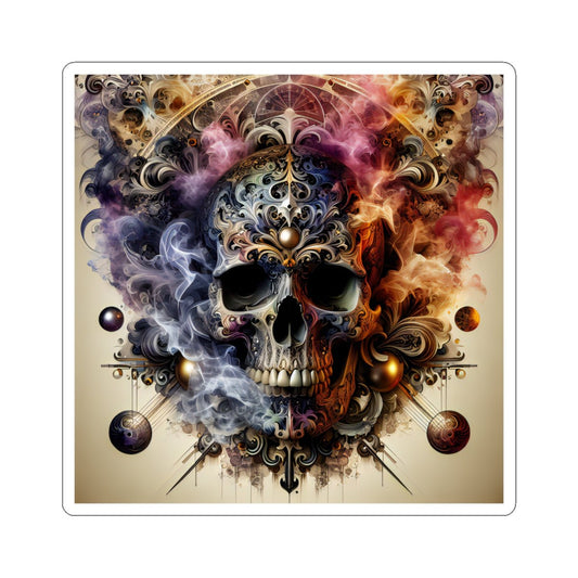 Vibrant Skull Kiss - Cut Stickers | Edgy Art, Laptop Decals, Festival Gear, Unique Gifts, Dark Aesthetic - Paper products - RVM Customs LLC